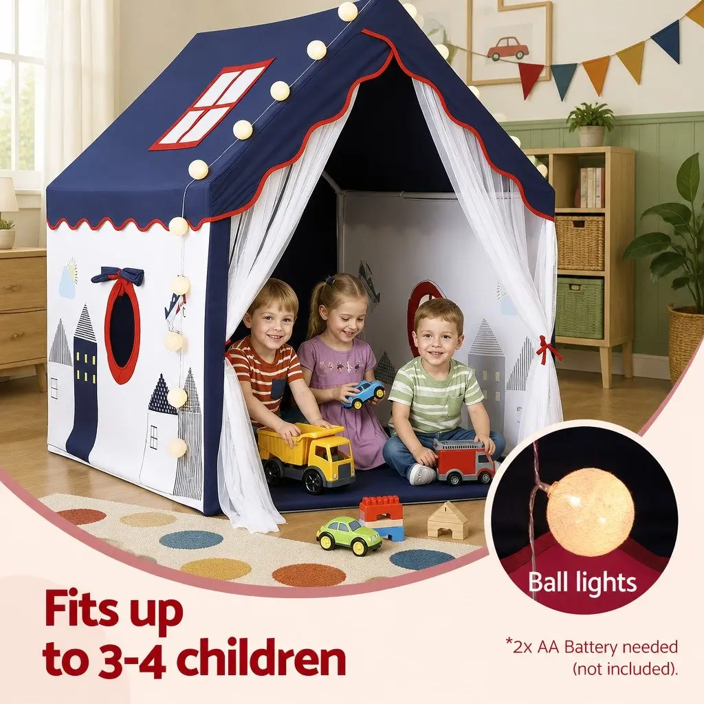 Kids Play Tent Polyester Fabric 134x103cm Blue