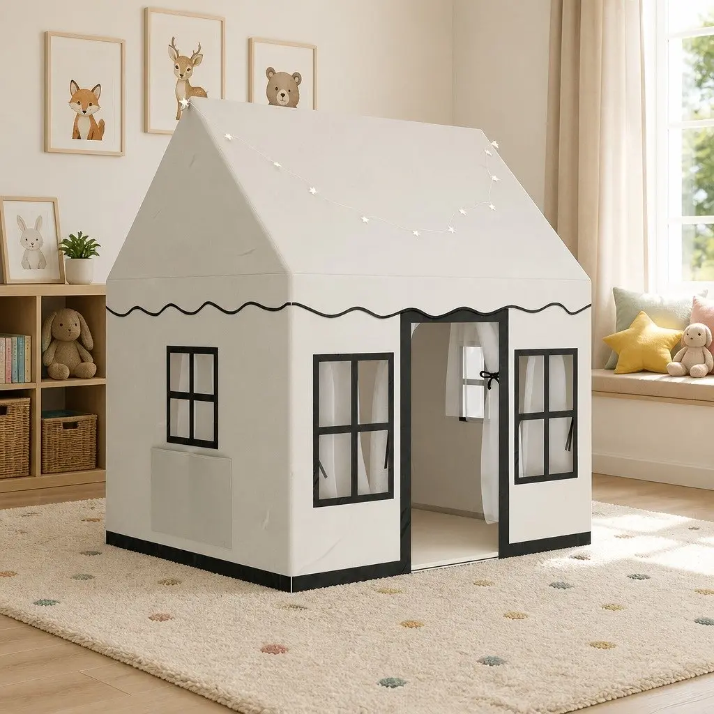 Kids Playhouse Tent with Lights and Mat