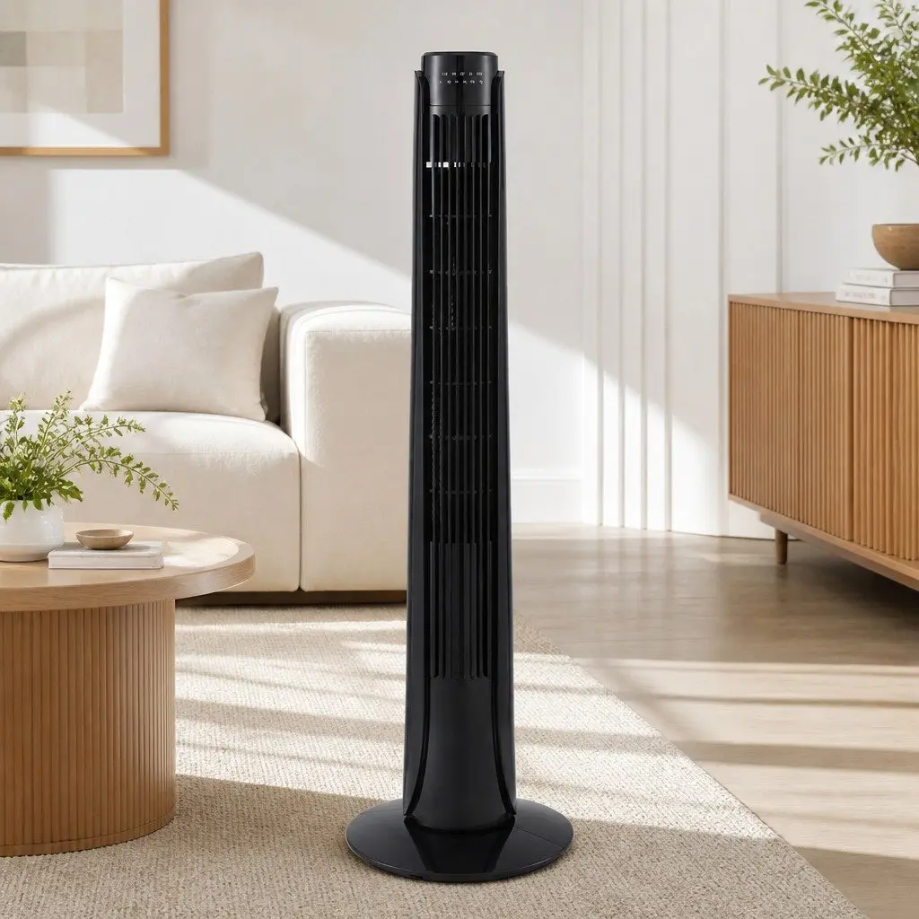 Oscillating Tower Fan with Remote Control and 3 Speeds