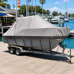 Boat Cover for 17-19ft Trailerable Jumbo 600D Marine Heavy Duty Protection Grey