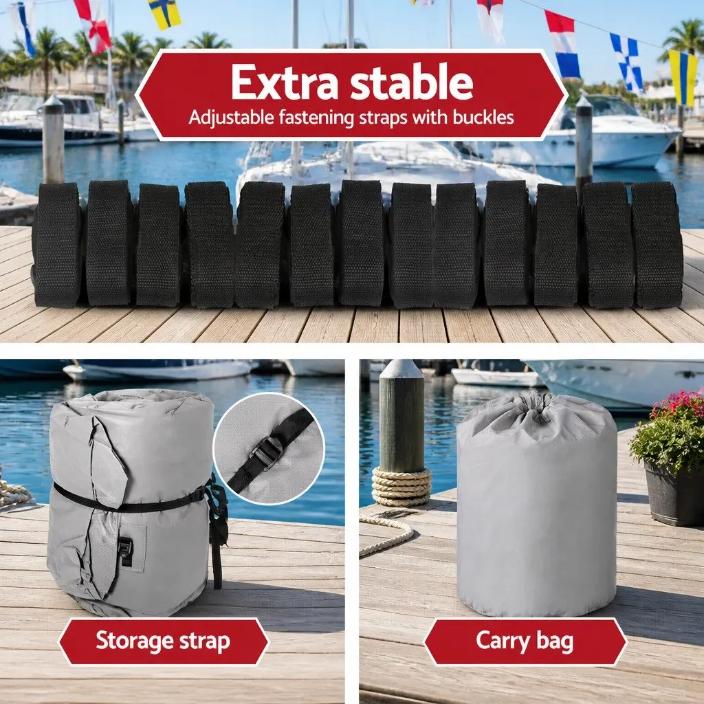 Boat Cover 600D Polyester 17-19ft Grey