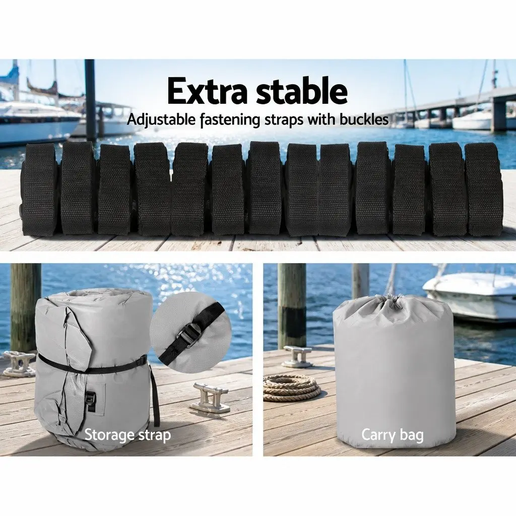 Boat Cover 600D Polyester 23-25ft Grey Waterproof Heavy Duty