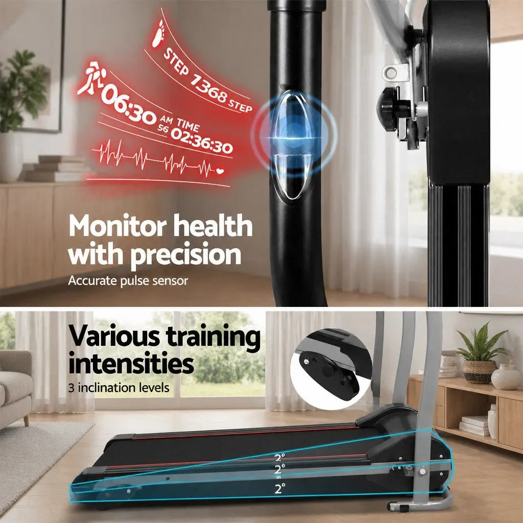 Treadmill Electric Foldable 360mm Running Belt Black