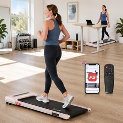 Pink Electric Walking Pad Treadmill for Home Fitness