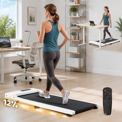 3-in-1 Walking Pad Treadmill with 12% Incline White
