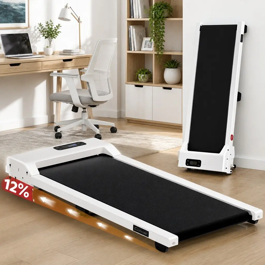 3-in-1 Walking Pad Treadmill with 12% Incline White