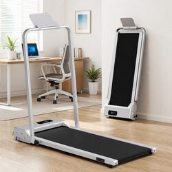 Walking Pad Treadmill 12% Incline Foldable Under Desk Home Gym 38cm Belt Silver