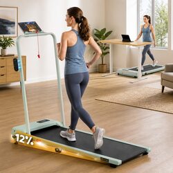 3-in-1 Foldable Walking Pad Treadmill with 12% Incline