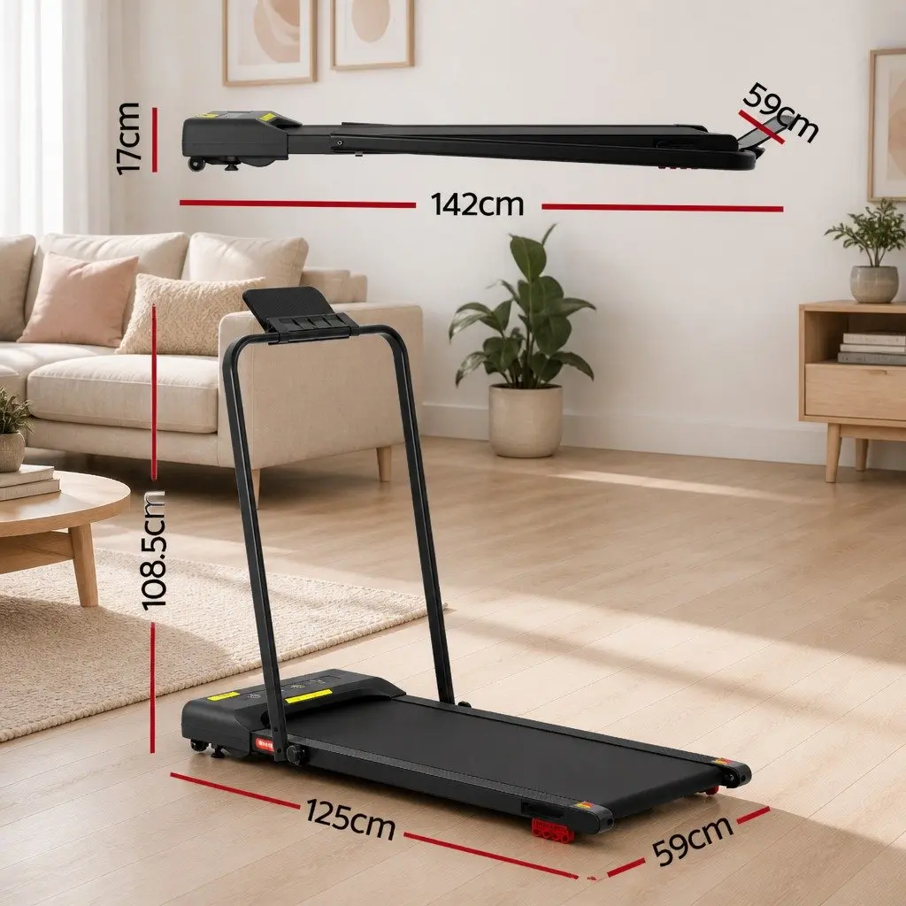 Foldable Electric Walking Pad Treadmill 380mm Black