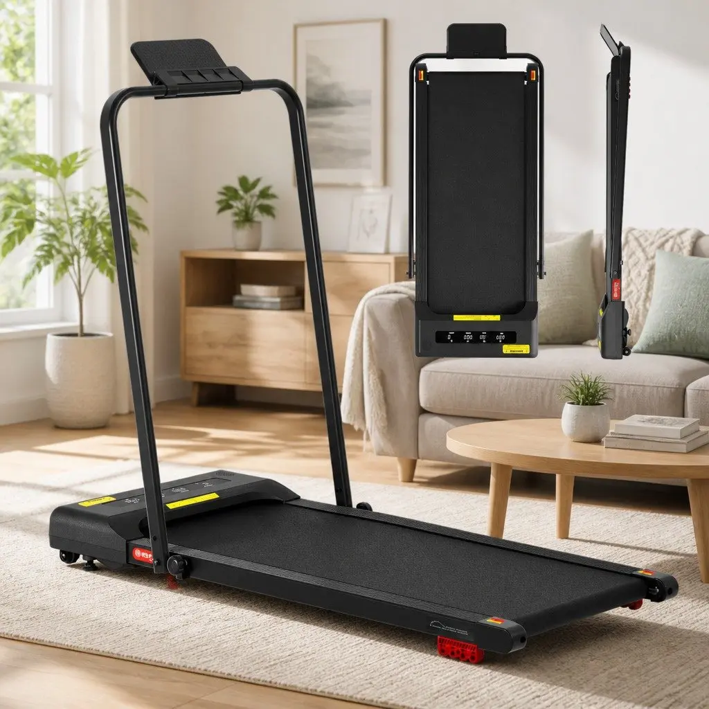 Foldable Electric Walking Pad Treadmill 380mm Black