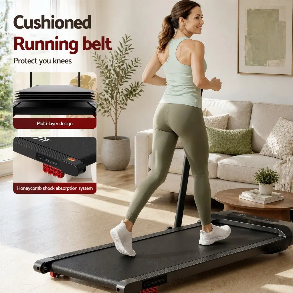 Foldable Electric Walking Pad Treadmill 380mm Black