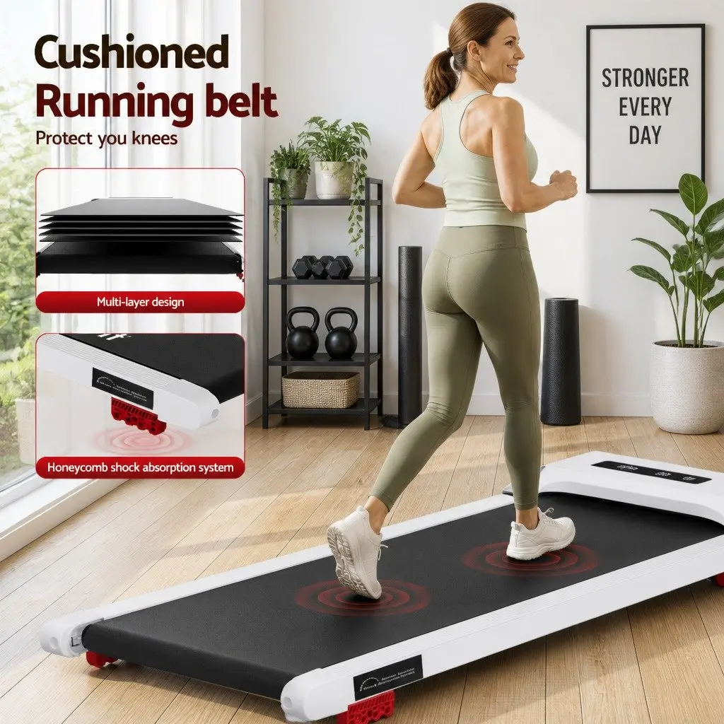 Electric Walking Pad Treadmill Under Desk 380mm White
