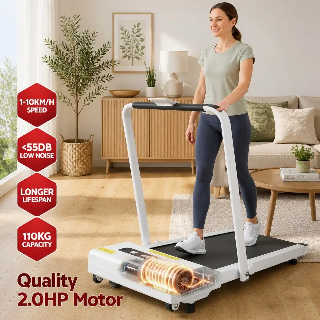 Electric Treadmill Foldable 380mm White