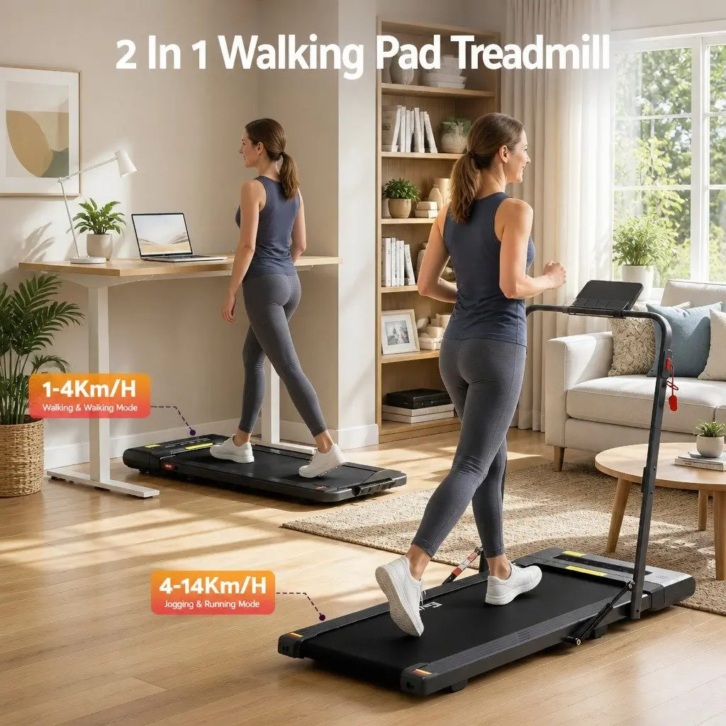 Foldable Electric Walking Pad Treadmill 400mm Black