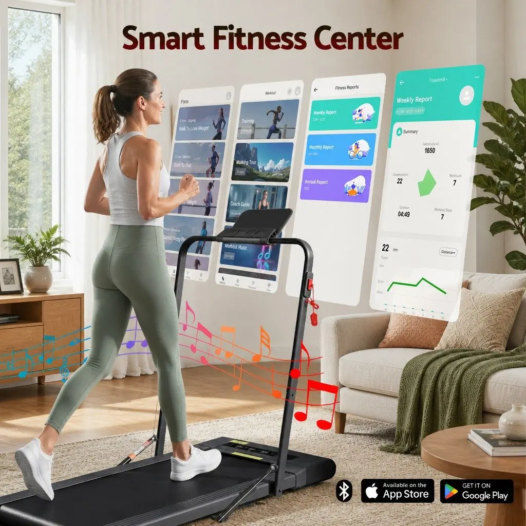 Foldable Electric Walking Pad Treadmill 400mm Black