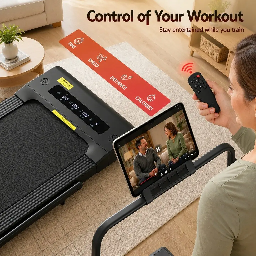 Foldable Electric Walking Pad Treadmill 400mm Black