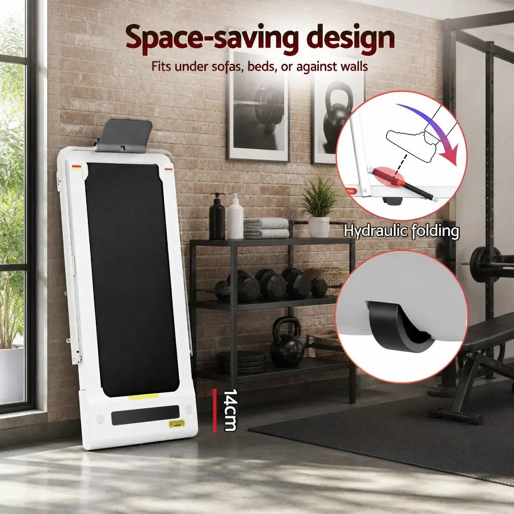Electric Walking Pad Treadmill Under Desk 400mm Belt Home Gym Fitness White
