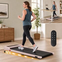 3-in-1 Pink Walking Pad Treadmill for Home Gym