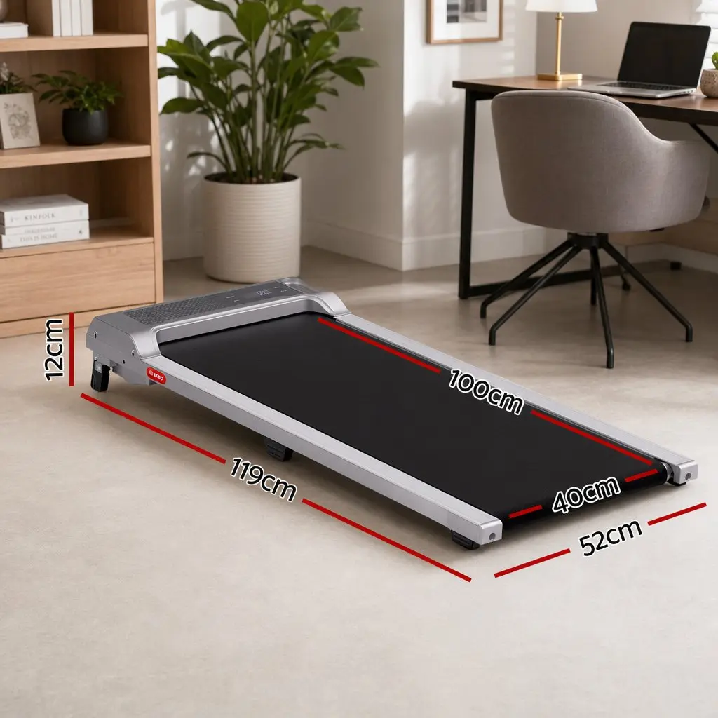 Treadmill 3 in 1 Compact Silver Under Desk Walking Pad 100 x 40 cm