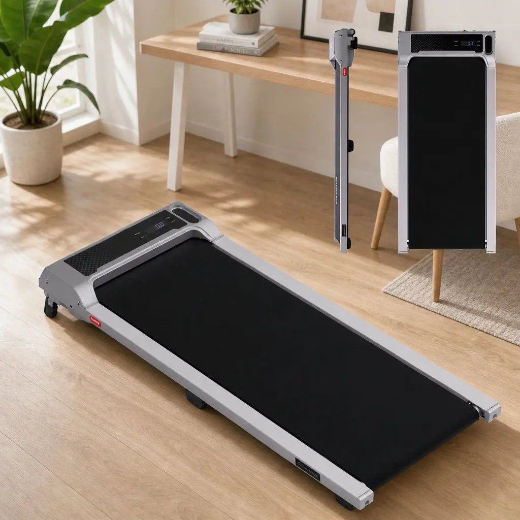 Treadmill 3 in 1 Compact Silver Under Desk Walking Pad 100 x 40 cm