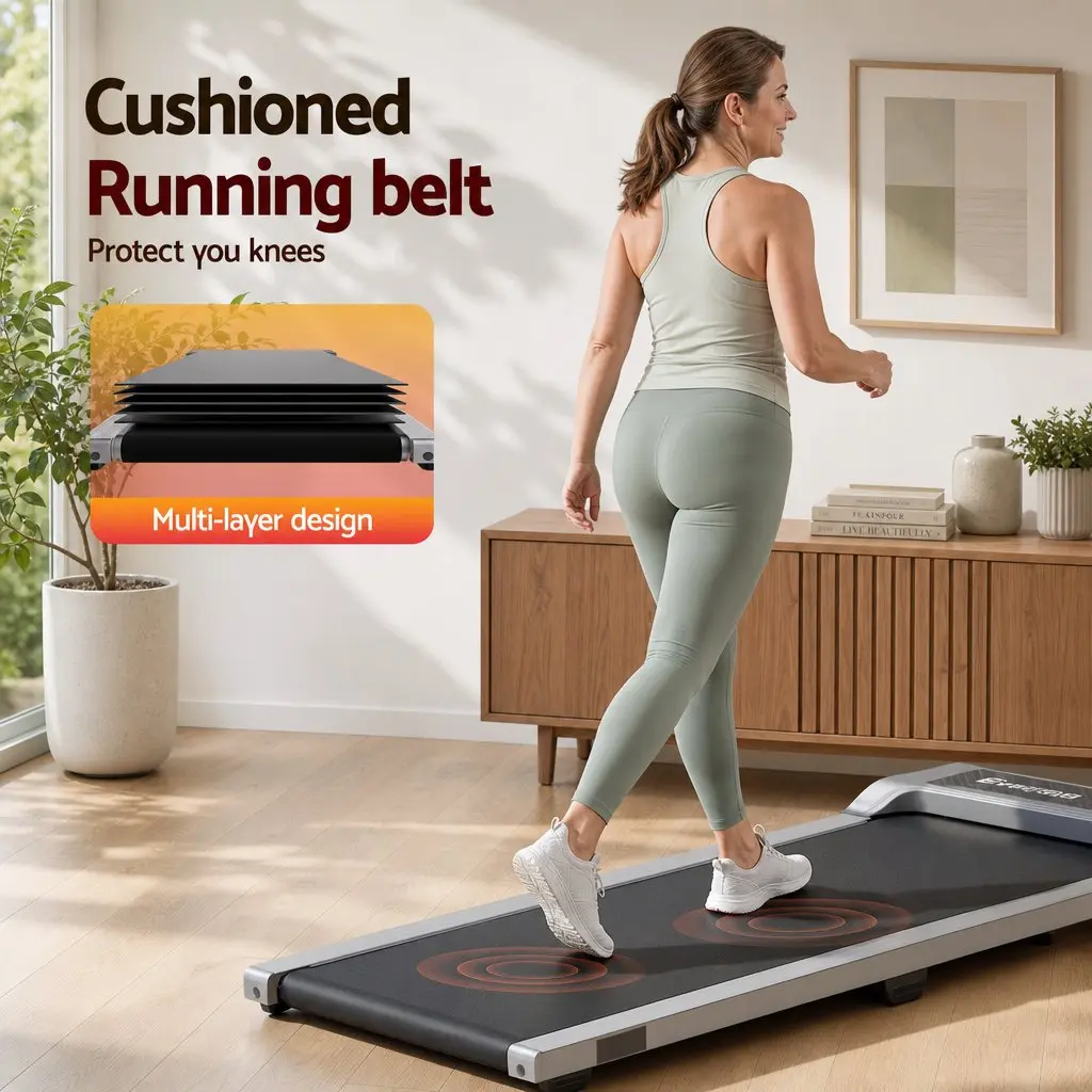 Treadmill 3 in 1 Compact Silver Under Desk Walking Pad 100 x 40 cm