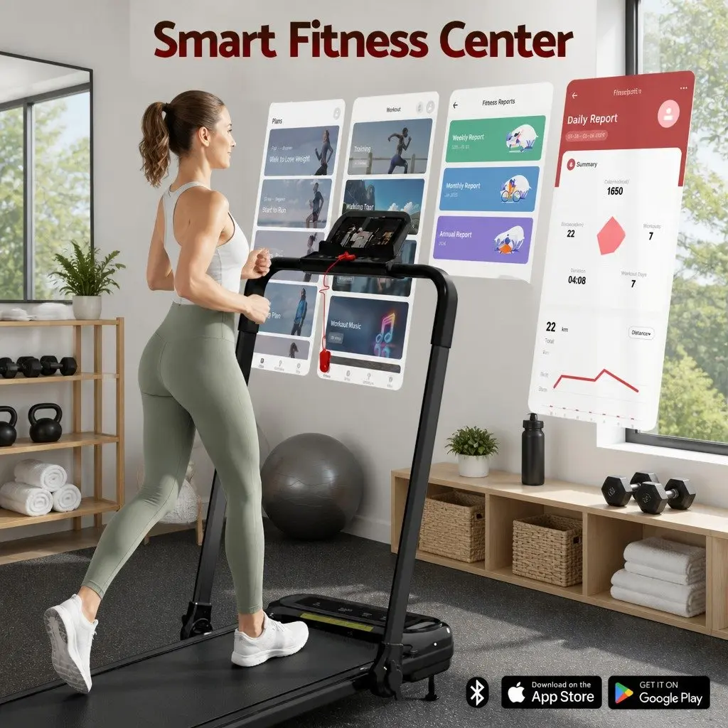 Electric Treadmill Compact Foldable Walking Pad 3 Level Incline Black