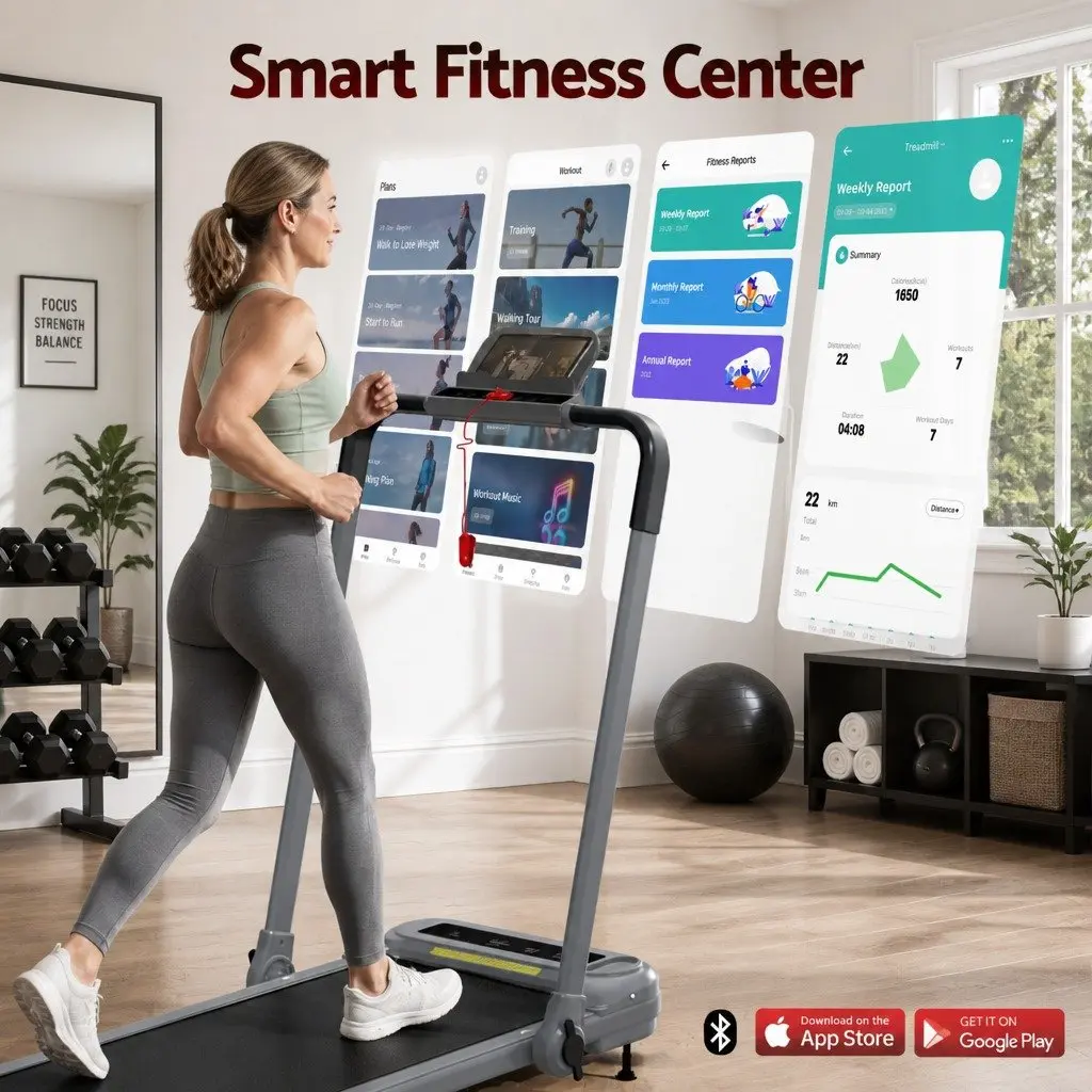 Electric Treadmill with 3-Level Incline
