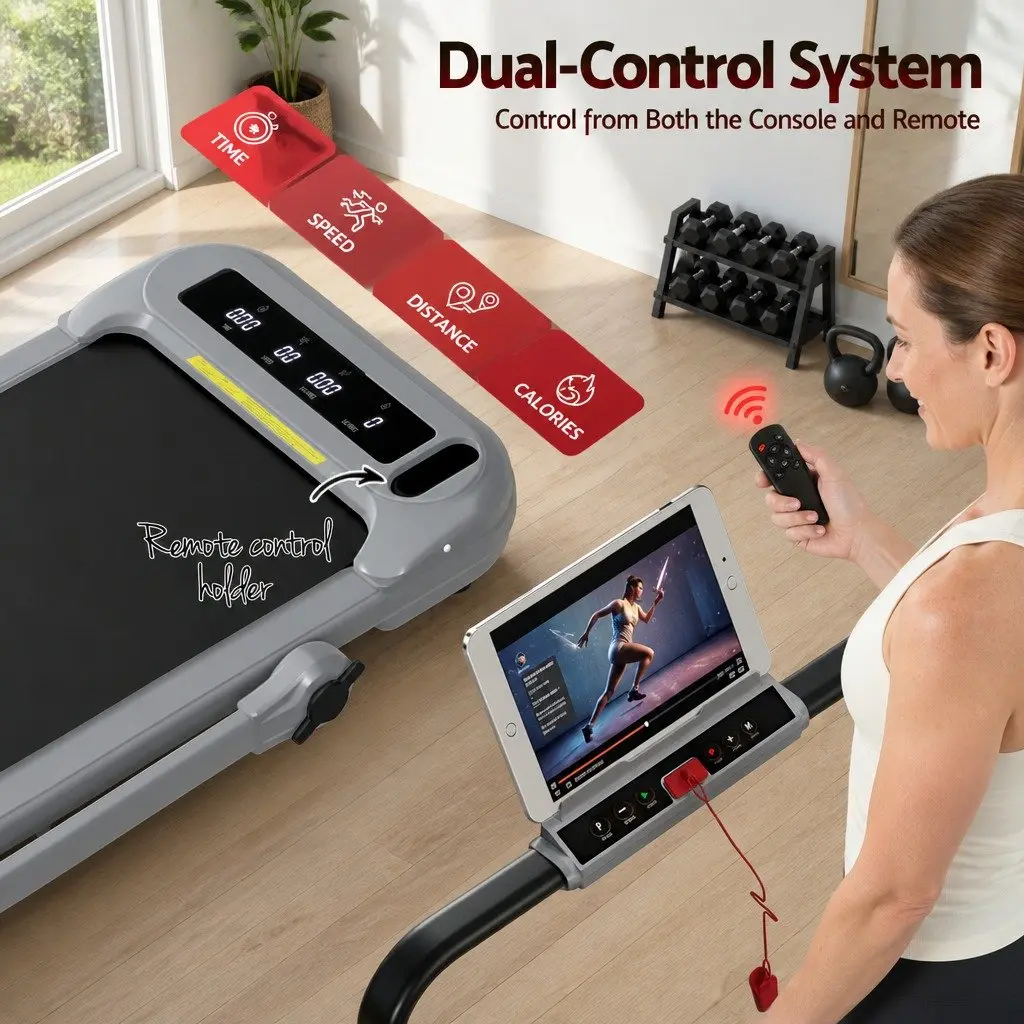 Electric Treadmill with 3-Level Incline