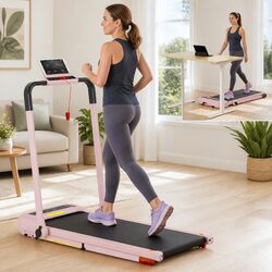 Premium Pink Foldable Electric Treadmill with 3 Incline Levels