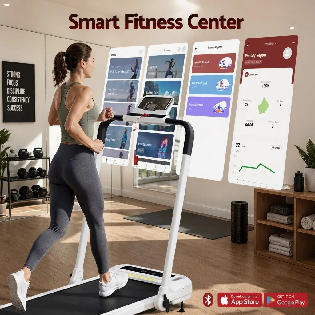 Foldable Electric Walking Pad Treadmill with Incline Options