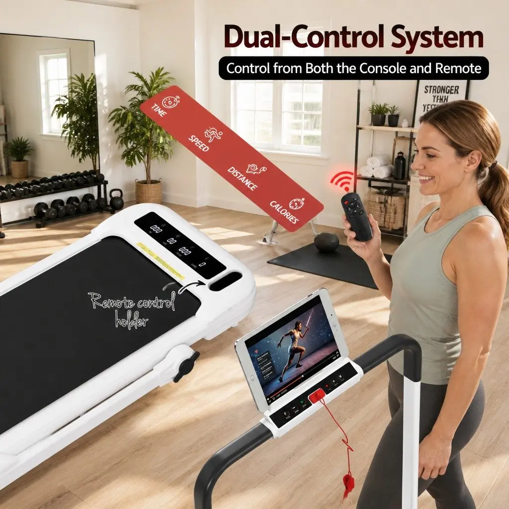 Foldable Electric Walking Pad Treadmill with Incline Options