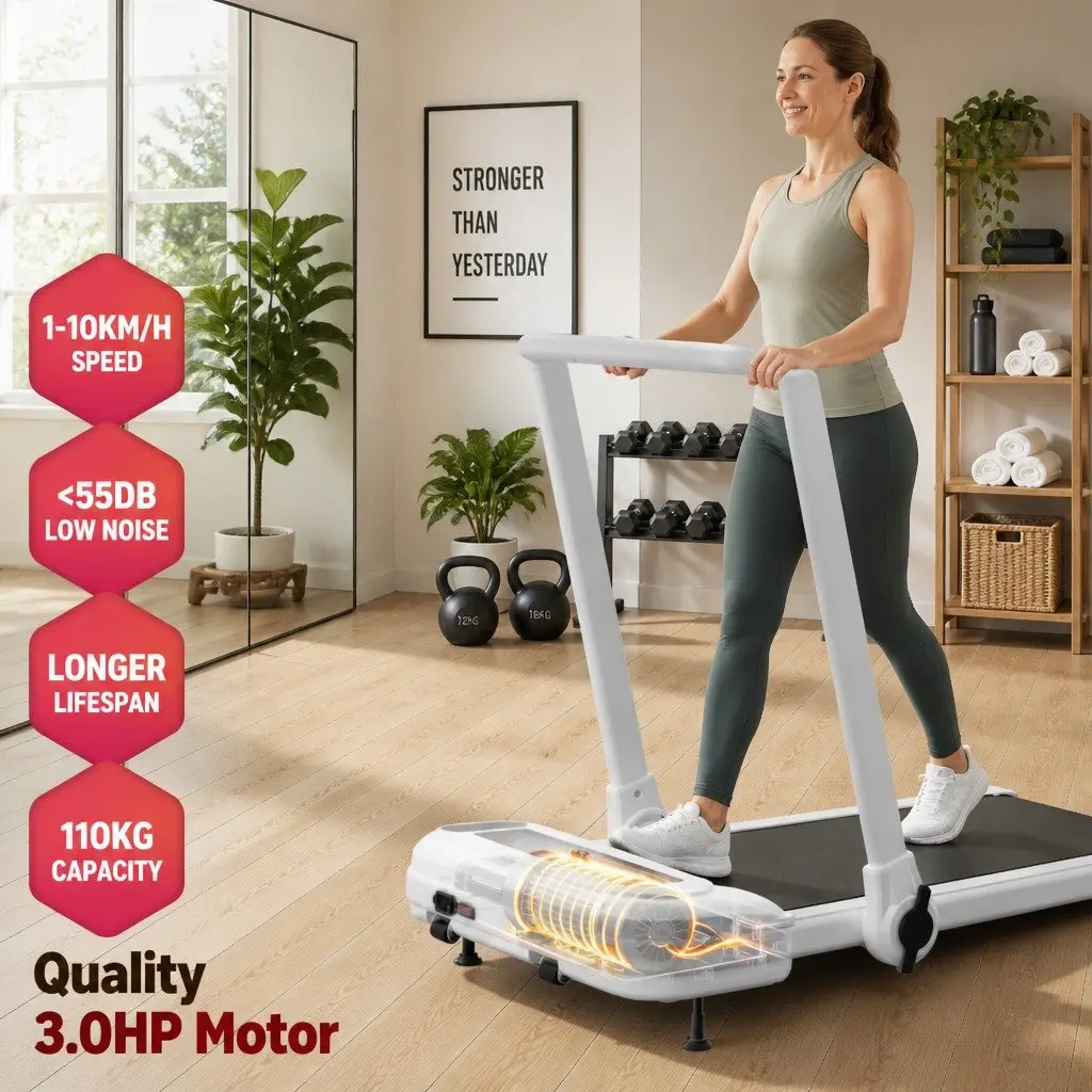 Foldable Electric Walking Pad Treadmill with Incline Options