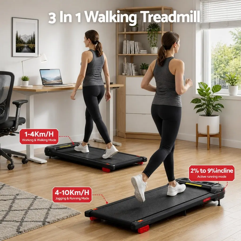 Electric Treadmill with 3 Incline Levels