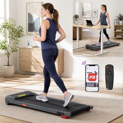 Compact Electric Treadmill with 3 Incline Levels in Grey