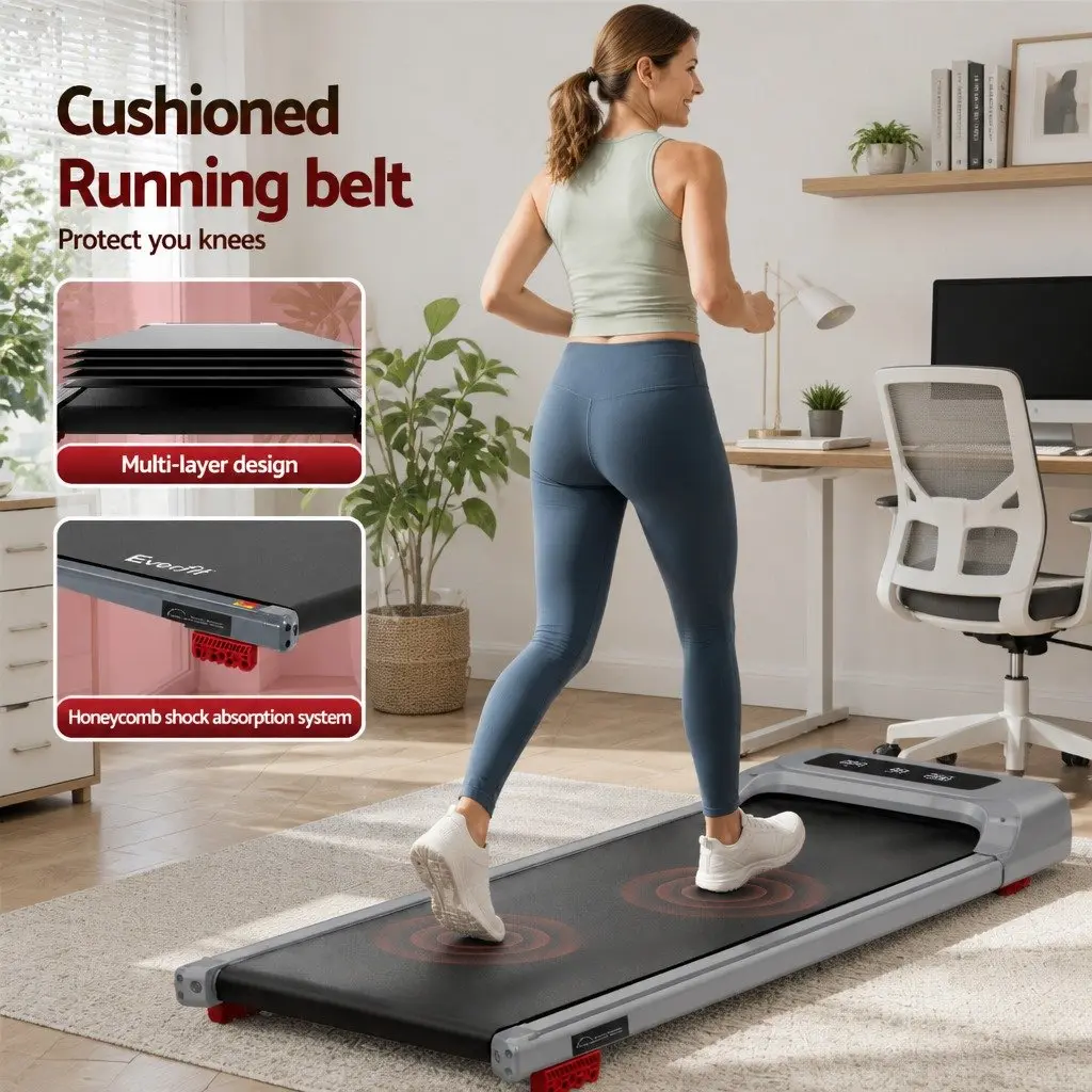 Treadmill Electric Compact Under Desk 3 Level Incline Grey