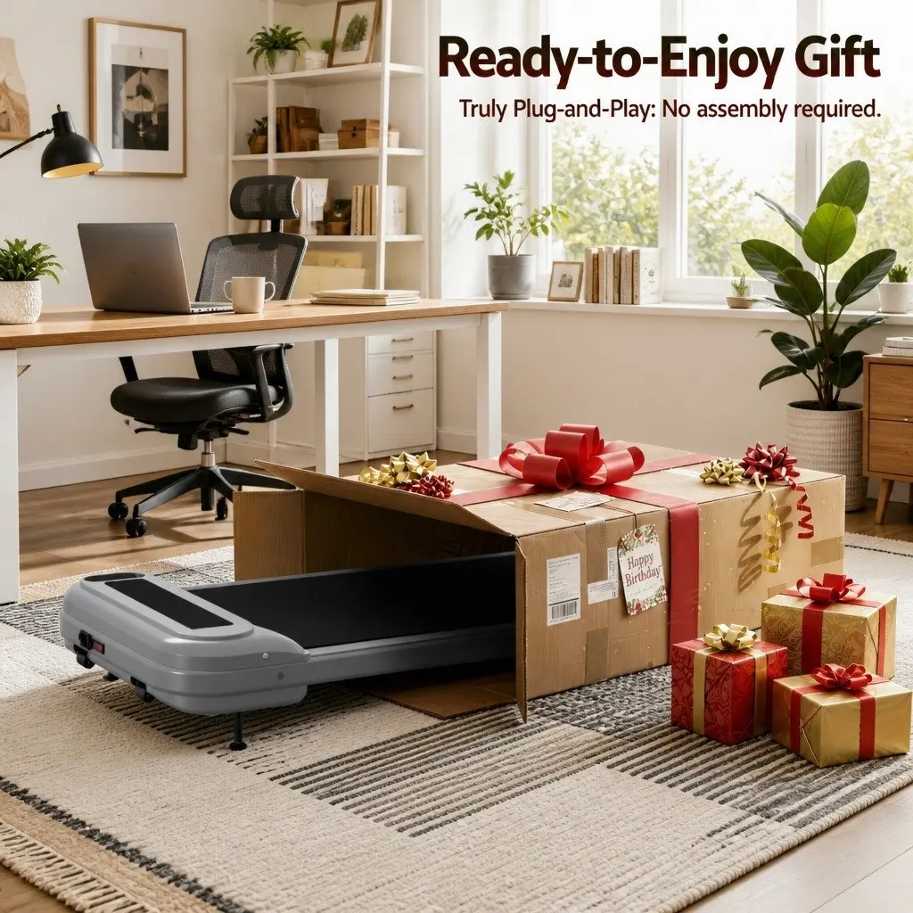 Treadmill Electric Compact Under Desk 3 Level Incline Grey