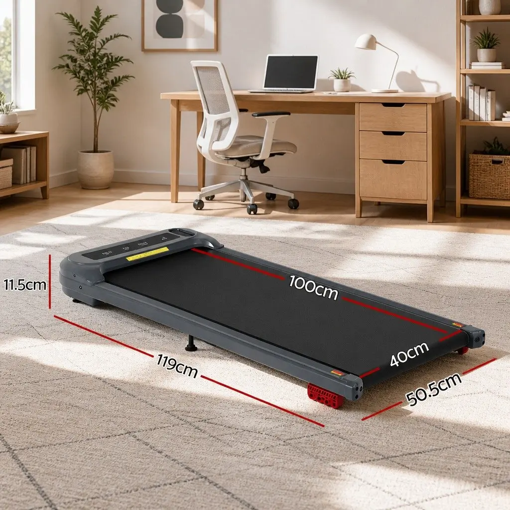 Treadmill Electric Compact Under Desk 3 Level Incline Grey