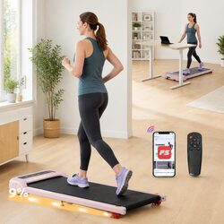 Premium Electric Walking Pad Treadmill with Incline in Pink