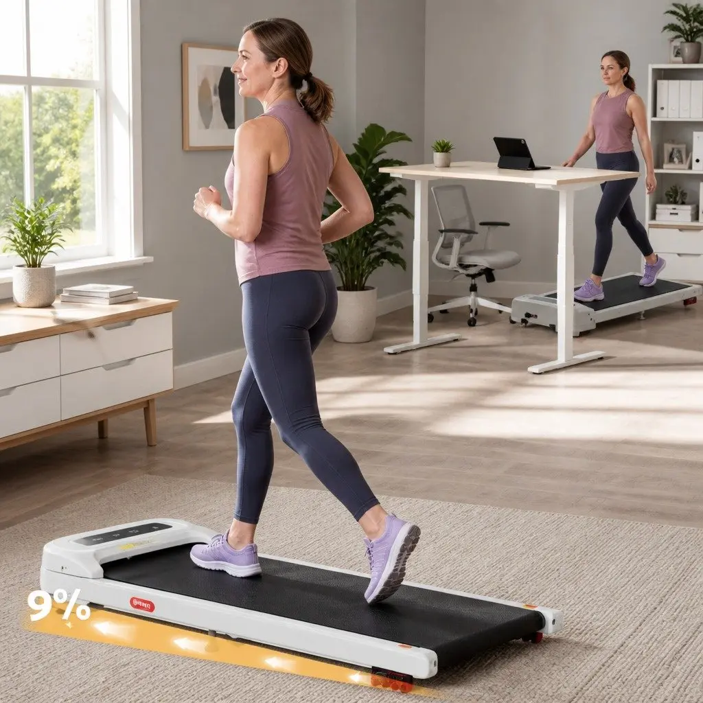 Electric Walking Pad Treadmill with 3 Incline Levels