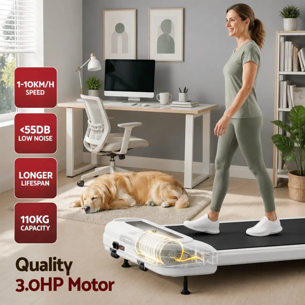 Electric Walking Pad Treadmill with 3 Incline Levels