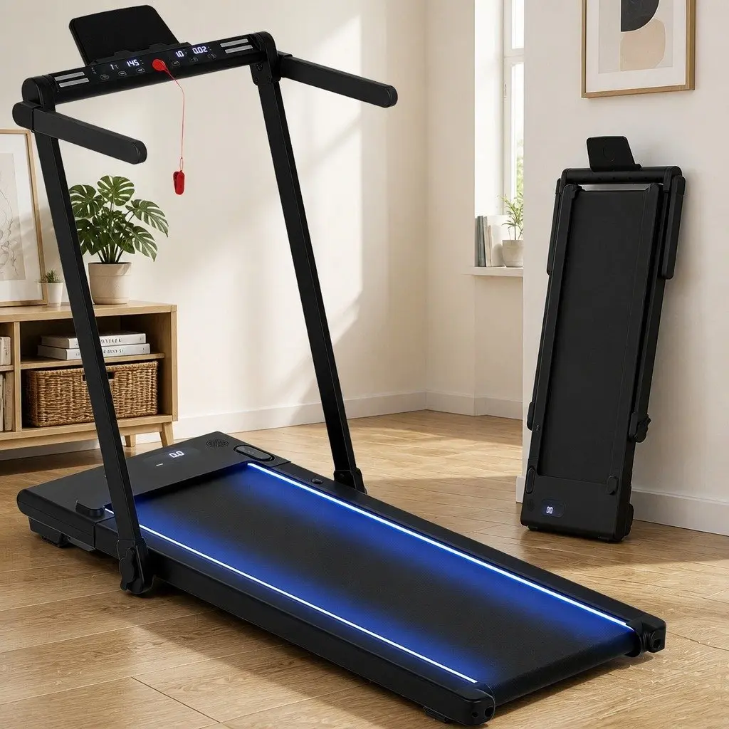 3-in-1 Treadmill Walking Pad Foldable Under Desk Black 40cm Belt