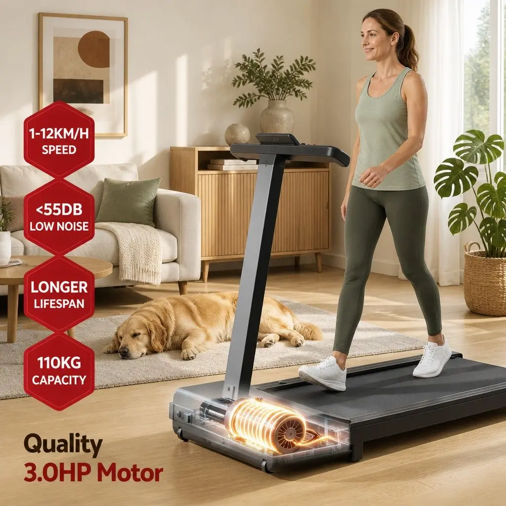 Walking Pad Treadmill 2-in-1 Foldable 100 x 40 cm Shock-Absorbing Black or Orange