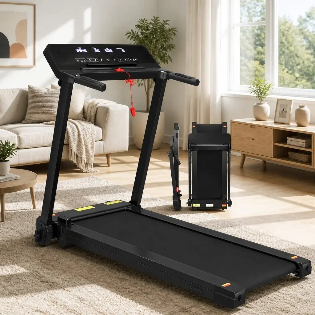 Foldable Electric Treadmill with LCD Display