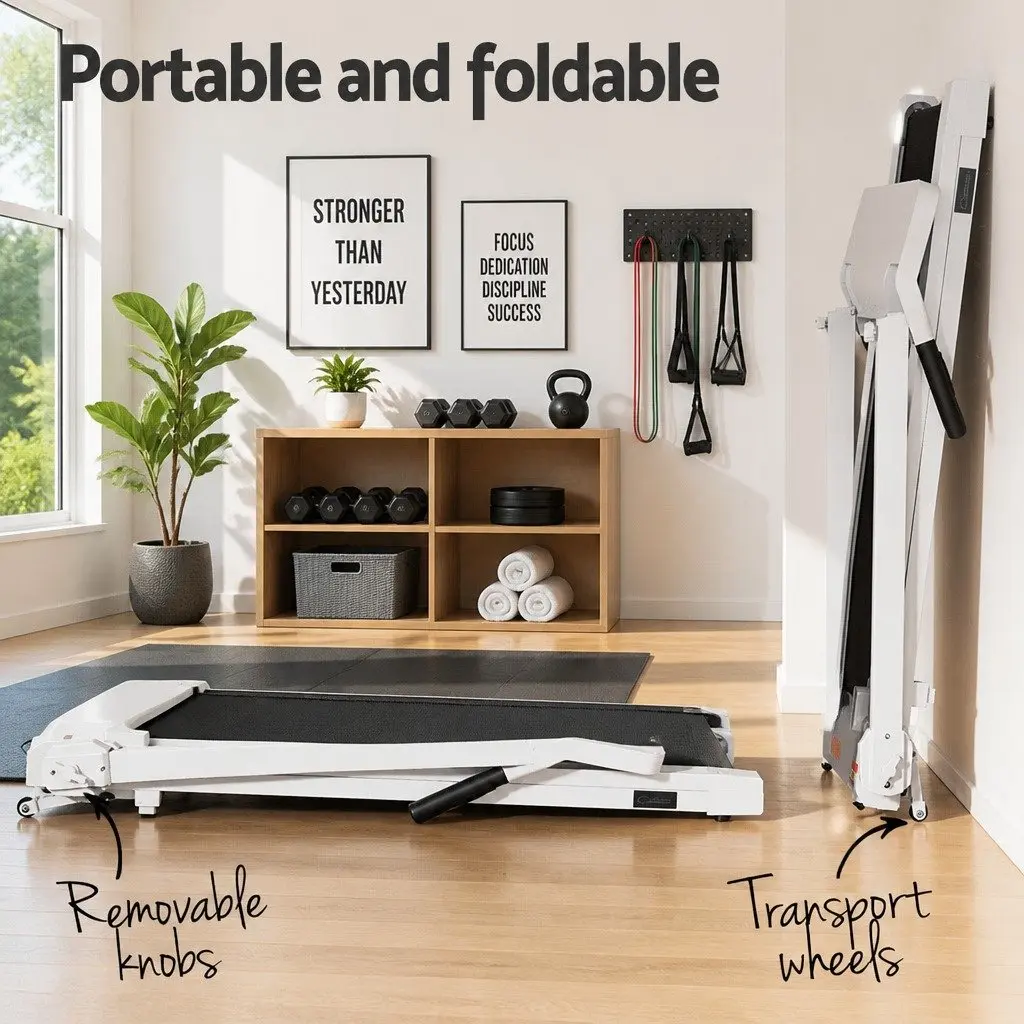 Electric Treadmill with 12 Programs in White