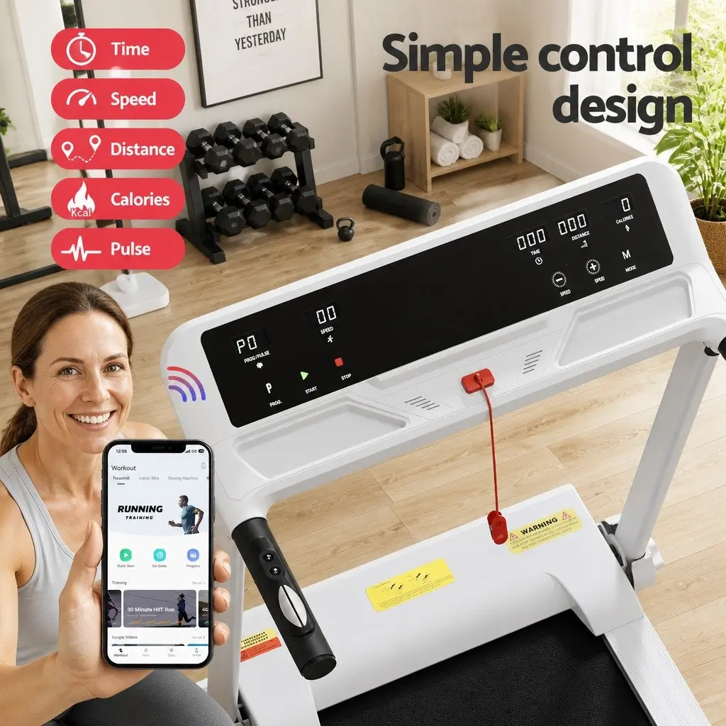 Foldable Electric Treadmill for Home Gym with 12 Programs