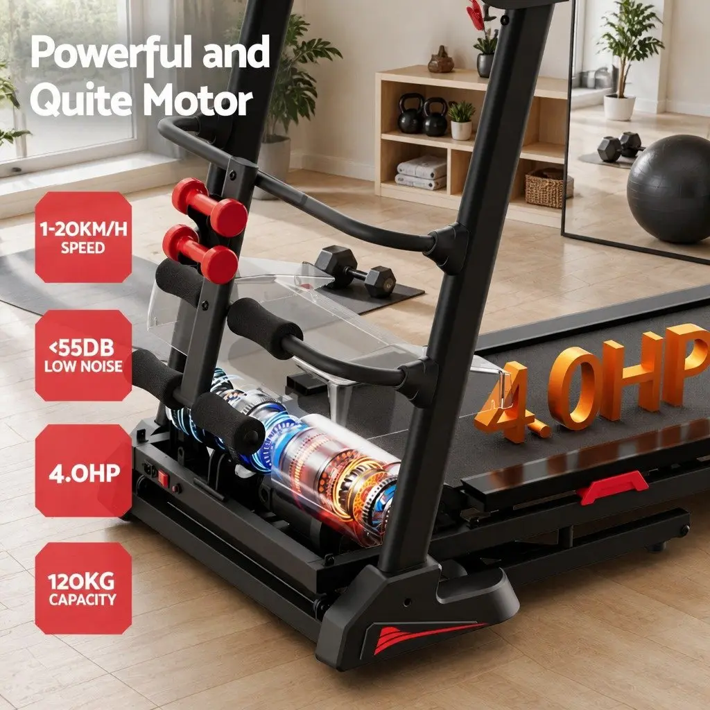 Electric Treadmill Composite Steel 164cm x 75cm x 130cm Black