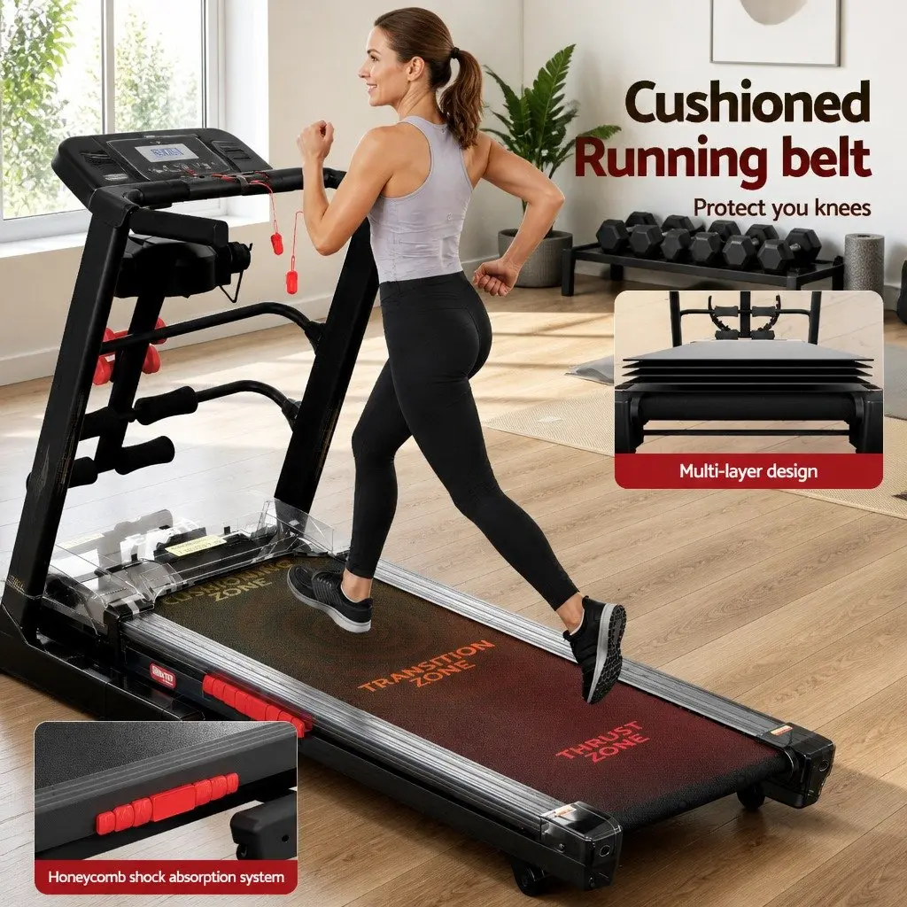Foldable Electric Treadmill with Massager Belt