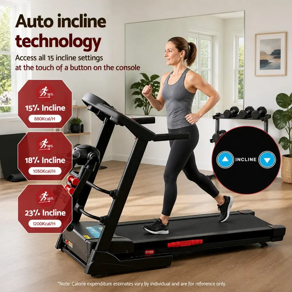 Foldable Electric Treadmill with Massager Belt