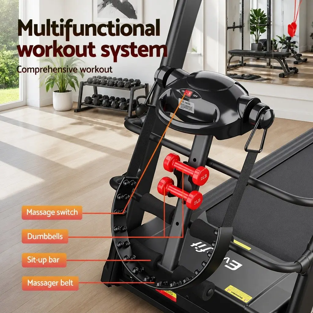 Foldable Electric Treadmill with Massager Belt