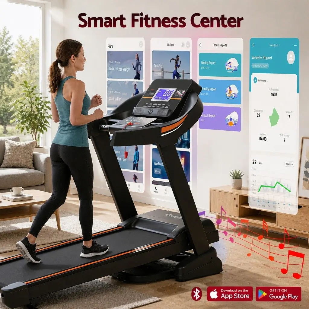 Electric Treadmill with Auto Incline and 12 Programs